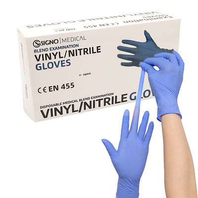 Guantes disponibles de la mezcla del nitrilo del vinilo del PVC de la talla media de los guantes del vinilo de la puntura anti