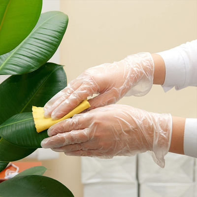 La mitad del látex disponible del grado revestido del examen del nitrilo de la mano del precio de fábrica pulverizó el guante azul blanco del vinilo de la caja clara