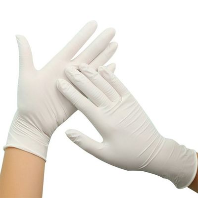 Guantes médicos disponibles del látex de la longitud blanca lechosa de 240m m ambientales
