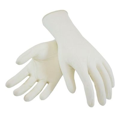 Guantes médicos disponibles del látex de la longitud blanca lechosa de 240m m ambientales