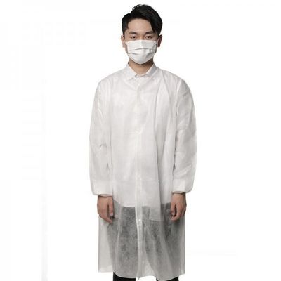 capa no tejida blanca del laboratorio de los vestidos disponibles del hospital de 35gsm SMS