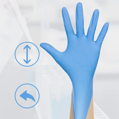 Guantes disponibles ambidextros del trabajo del nitrilo de Signo medianamente grandes