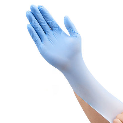 Guantes libres del nitrilo del polvo libre del látex de la longitud 240m m de SIGNO para el uso médico