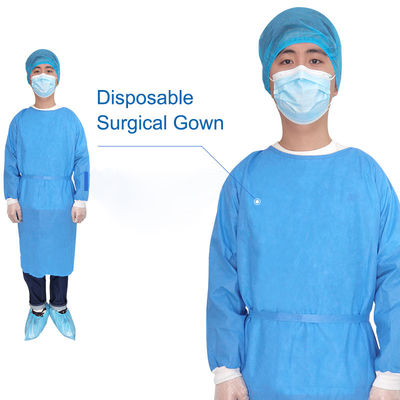 Vestido quirúrgico disponible no tejido de SMS del cuello en v elástico contra bacterias