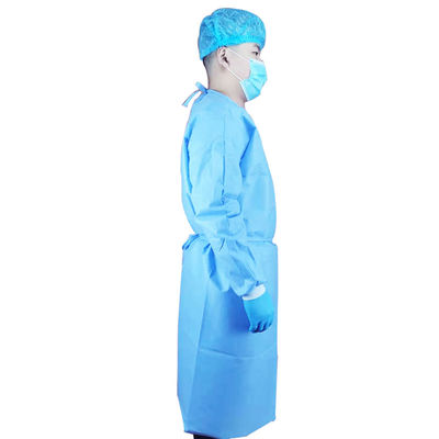 El aislamiento plástico azul reforzado 35gsm viste los vestidos disponibles no médicos del PE