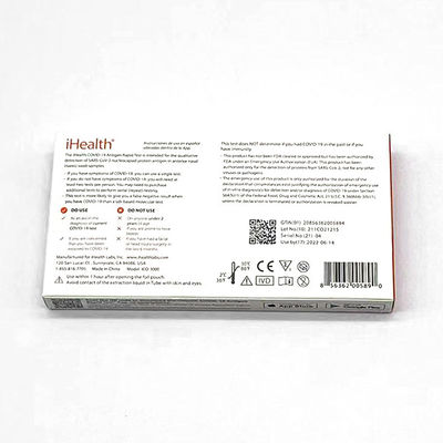 Espécimen nasal FDA del antígeno de IHealth de la prueba rápida de la esponja para el área pública