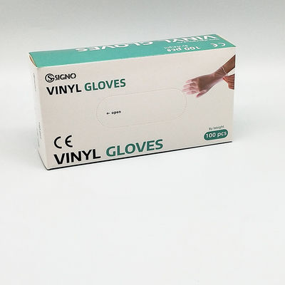 Guantes elásticos ácidos antis del PVC del vinilo de la protección de trabajo disponible transparente de los guantes