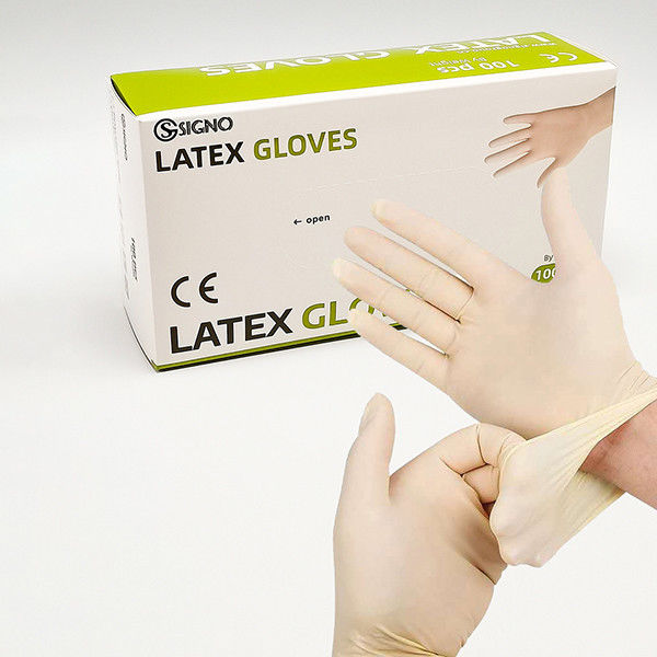 guante pulverizado estéril del examen del látex de la mano de la seguridad de los guantes quirúrgicos del látex 6ml