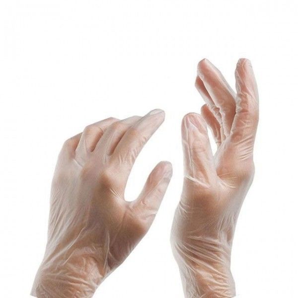 Guantes disponibles claros pulverizados del vinilo L grande resbalón anti del XL