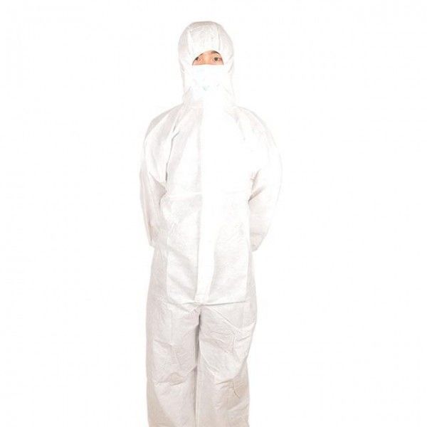 Las batas protectoras disponibles de los pintores blancos 30-70gsm funcionan los trajes