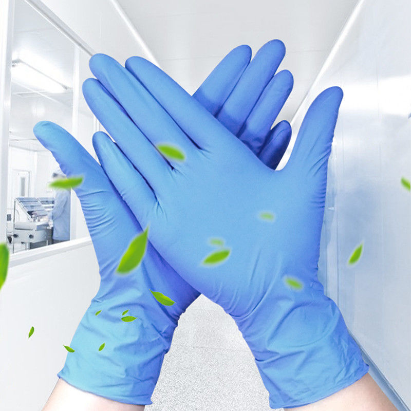 Guantes disponibles ambidextros del trabajo del nitrilo de Signo medianamente grandes