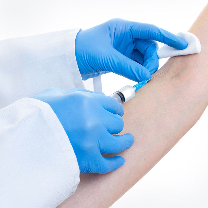 Prueba S M L resistencia médica azul de la puntura del álcali de los guantes del nitrilo del XL