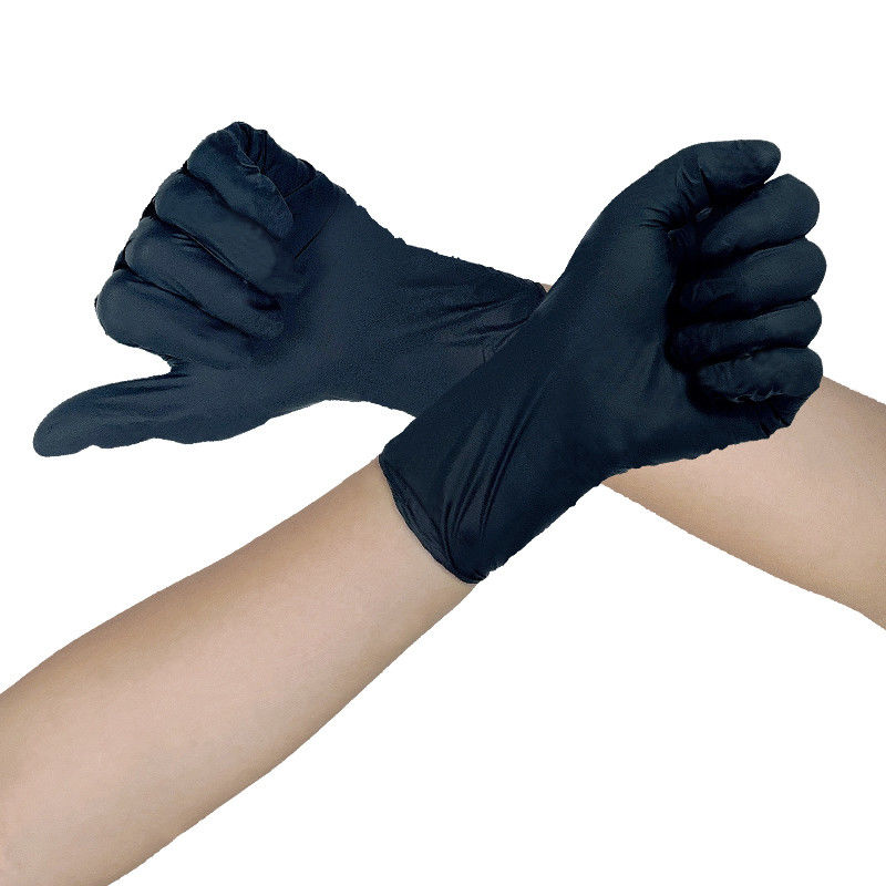 Guantes libres del nitrilo del polvo estéril de la resistencia de rasgón EN374 para el hospital