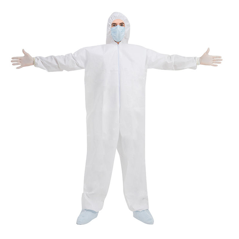 Humedad encapuchada no tejida del traje de la bata de la bata disponible de EN1186 FDA permeable